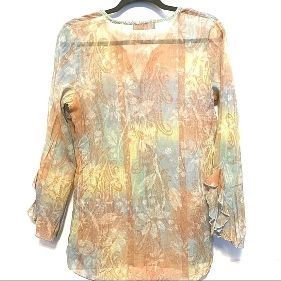 Pastel print sheer blouse - Picture 5 of 6